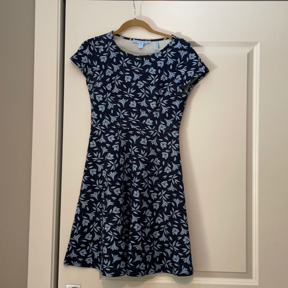 Draper James floral ponte fit & flare blue dress